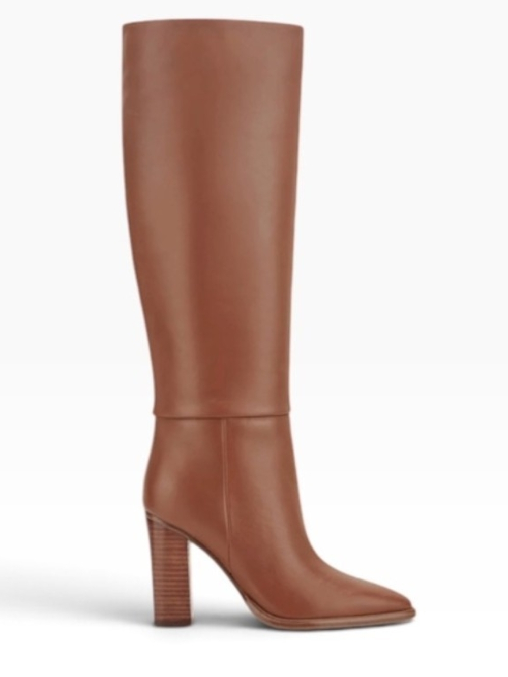 Marc Fisher LTD Lannie Leather Knee High Boots Natural Brown 9.5 NWOB - Picture 2 of 12